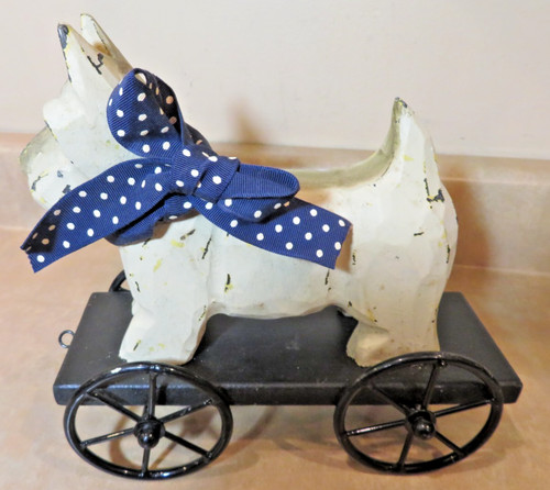Vintage style white terrier - white,