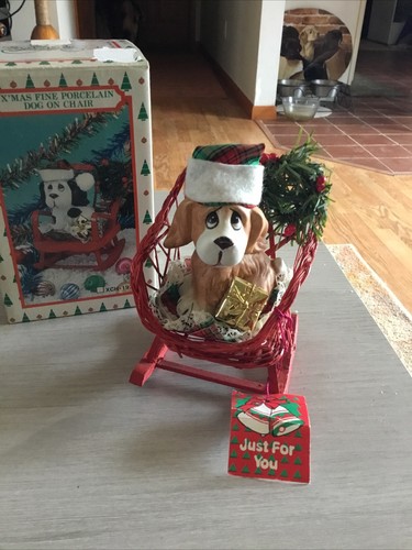 Porcelain dog chair - dog, on