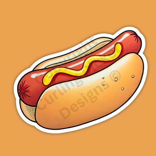 Hot dog bun with mustard - hot,